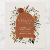 バジェットテラコッタフローラ結婚式の引き出物ギフトワインL ワインラベル (シングルラベル)