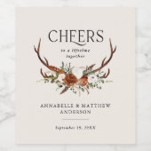 バジェットテラコッタフローラ結婚式の引き出物 ワインラベル (シングルラベル)