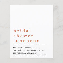 バジェットテラコッタブライダルシャワールンチョン招待状