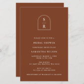 バジェットテラコッタブライダルシャワー招待 (正面/裏面)