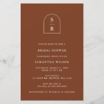 バジェットテラコッタブライダルシャワー招待