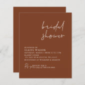 バジェットテラコッタブリダモダンルシャワーの招待 (正面/裏面)