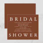 バジェットテラコッタブリダモダンルシャワーの招待 (正面/裏面)