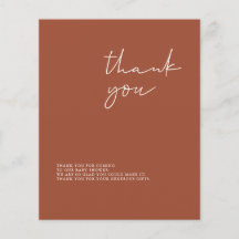 バジェットテラコッタベビーシャワーサンキューカード