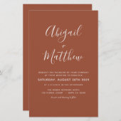 バジェットテラコッタボホシンプル結婚式招待状 (正面/裏面)