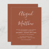 バジェットテラコッタボホシンプル結婚式招待状 (正面/裏面)