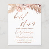 バジェットテラコッタボホパンパスグラスブライダルシャワー チラシ (正面)