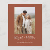 バジェットテラコッタボホフォト結婚式招待状 (裏面)