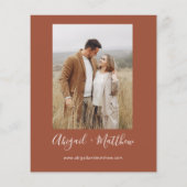 バジェットテラコッタボホフォト結婚式招待状 チラシ (裏面)