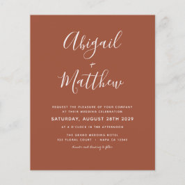 バジェットテラコッタボホフォト結婚式招待状 チラシ