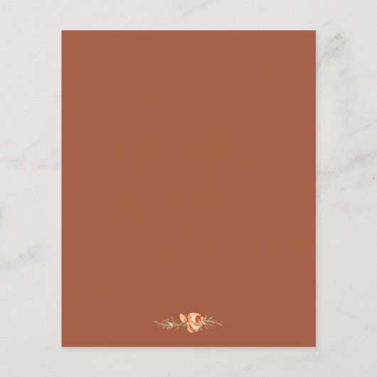 バジェットテラコッタボホフローラブライダルシャワー招待状 (裏面)