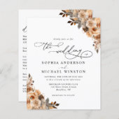 バジェットテラコッタボホフローラ結婚式招待状 (正面/裏面)