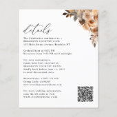 バジェットテラコッタボホフローラ結婚式招待状 (裏面)