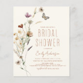 バジェットテラコッタボホワイルドフラワーブライダルシャワー チラシ (正面)