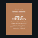 バジェットテラコッタミニマルブライダルシャワー招待状<br><div class="desc">ボホテラコッタブラウンで予算ミニマリストのブライダルシャワー招待</div>