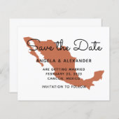 バジェットテラコッタメキシコウェディング日付を保存 (正面/裏面)