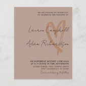 バジェットテラコッタモダンハート結婚式招待状 (正面)