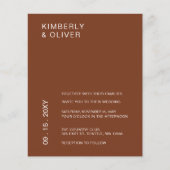 バジェットテラコッタモダン結婚式招待状 (正面)
