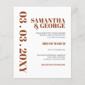 バジェットテラコッタモダン結婚式招待状 (正面)