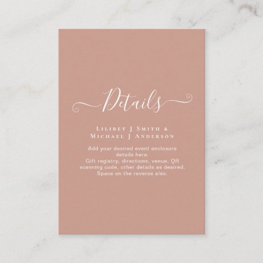 バジェットテラコッタモノクロ結婚ズ エンクロージャーカード (正面)