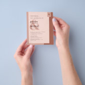 バジェットテラコッタモノグラム結婚式招待状 チラシ (手)