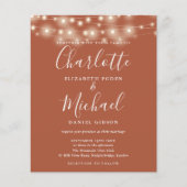 バジェットテラコッタライツフォト結婚式招待状 (正面)