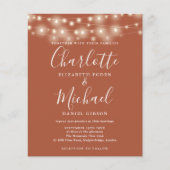 バジェットテラコッタライツフォト結婚式招待状 (正面)