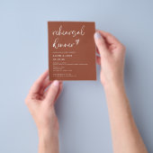 バジェットテラコッタラストリハーサルディナー招待状 チラシ (手)