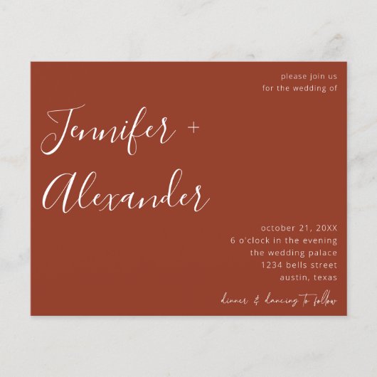 バジェットテラコッタ書道結婚写真 チラシ (正面)