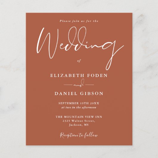 バジェットテラコッタ結婚式招待状 (正面)