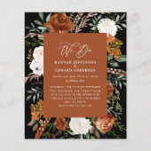 バジェットテラコッタ結婚植物学の詳細招待状 チラシ (正面)