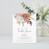 バジェットテラコッタ花模様ブライダルシャワー招待状 (スタンド正面)