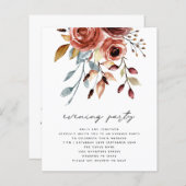 バジェットテラコッタ花模様QR結婚の夕べパーティー (正面/裏面)