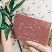 バジェットテラコッタ赤面感謝していブライダルシャワーユー ノートカード