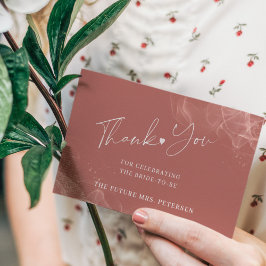 バジェットテラコッタ赤面感謝していブライダルシャワーユー ノートカード