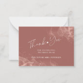 バジェットテラコッタ赤面感謝していブライダルシャワーユー ノートカード (正面)