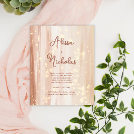 バジェットテラコッタ金ゴールドカラー結婚式招待状