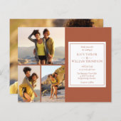 バジェットテラコッタ4写真結婚式招待状 (正面/裏面)