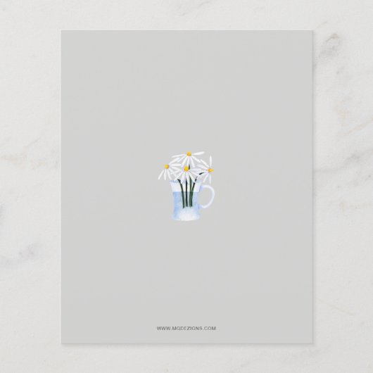 バジェットデイジー男女兼用ベビーシャワー招待状 (裏面)