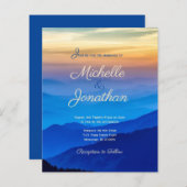 バジェットデスティネーションウェディングサンセット招待状 (正面/裏面)