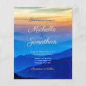 バジェットデスティネーションウェディングサンセット招待状 (正面)