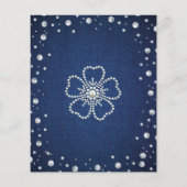 バジェットデニムとパールズカップルのシャワー招待状 (裏面)