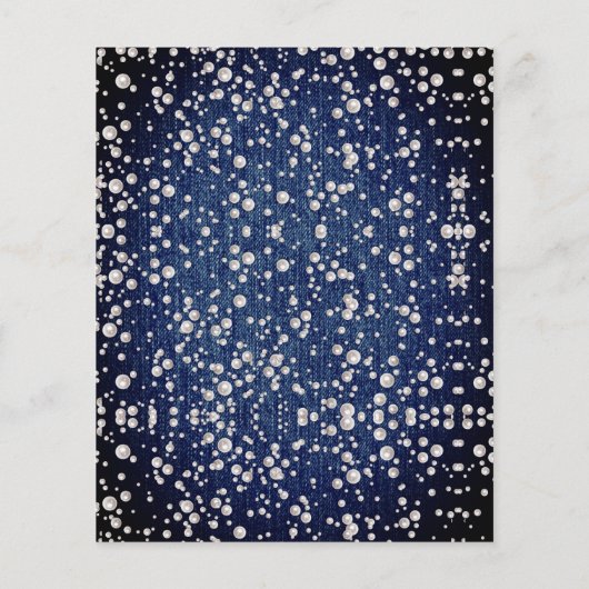 バジェットデニムダイアモンズパールブライダルシャワー招待状 (裏面)