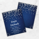 バジェットデニム&ダイヤモンド21st誕生日招待状<br><div class="desc">Denim and Diamonds 21th Birthdayパーティー – バジェット・ブルーデニムとDiamonds 21st Birthdayモダン招待状!</div>