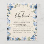 バジェットデュスキーブルーフローラベビーブランチ招待状 (正面)