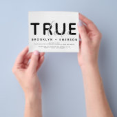 バジェットトゥルーラブモダン結婚式招待状 チラシ (手)