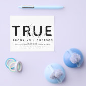 バジェットトゥルーラブモダン結婚式招待状 チラシ (シングル)