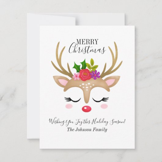 バジェットトナリーホリデーフォトクリスマスカード ノートカード (正面)