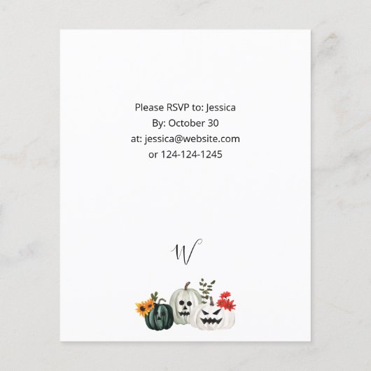 バジェットトリックまたはトリートカボチャハローウィンパーティ チラシ (裏面)