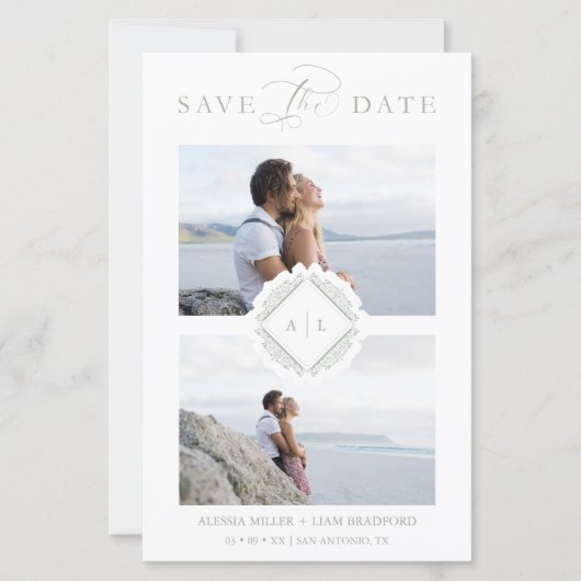 バジェットトレンディーイニシャルシック結婚オーナメントズ (正面)